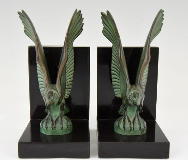 Art Deco vulture bird bookends