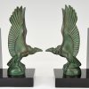 Art Deco vulture bird bookends