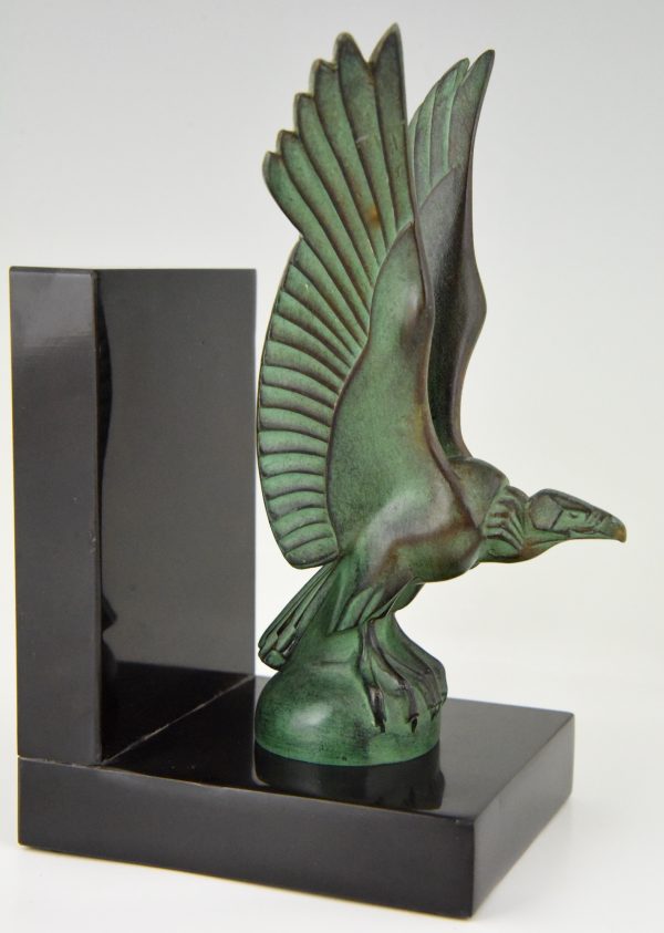 Art Deco vulture bird bookends