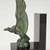 Art Deco vulture bird bookends