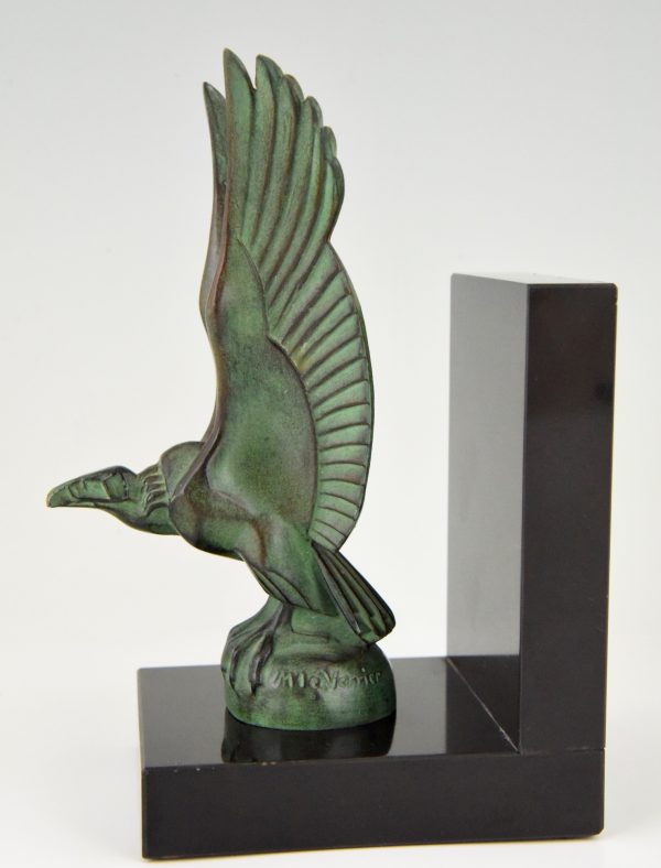 Art Deco vulture bird bookends