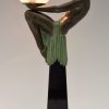 Lampe Art Deco Stil Frauenakt mit Globus ENIGME