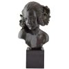 Art Deco bronze bust of a female satyr