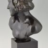 Art Deco bronze buste d’une satyre féminin