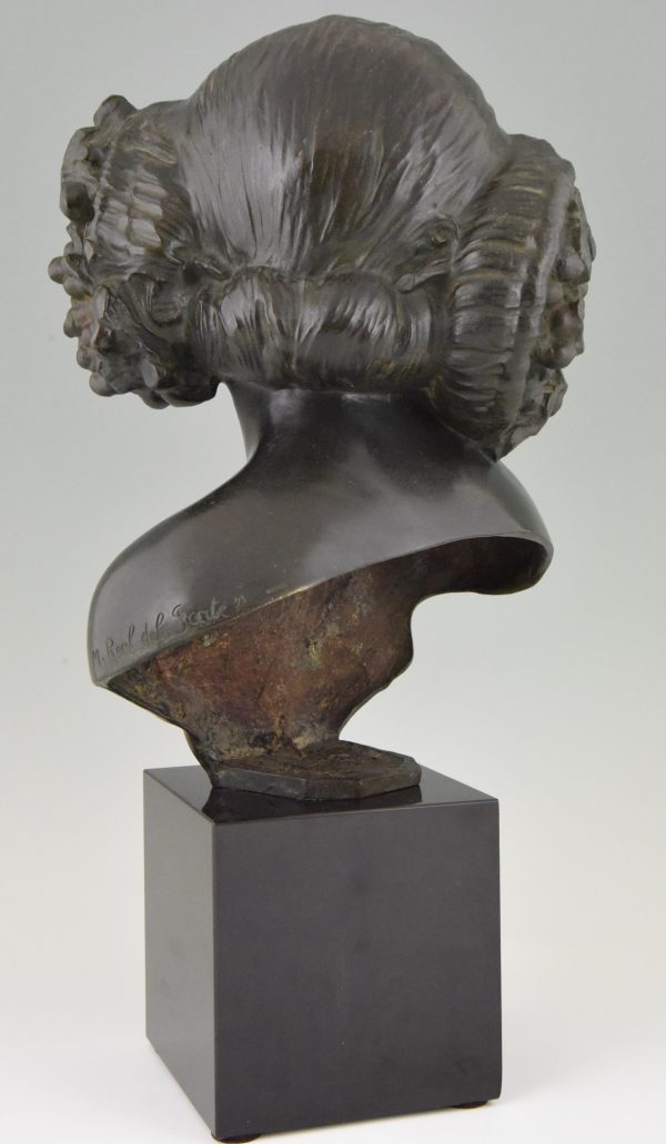 Art Deco bronze bust of a female satyr