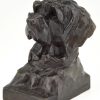 Art Deco Bronze Skulptur Buchstützen Hund