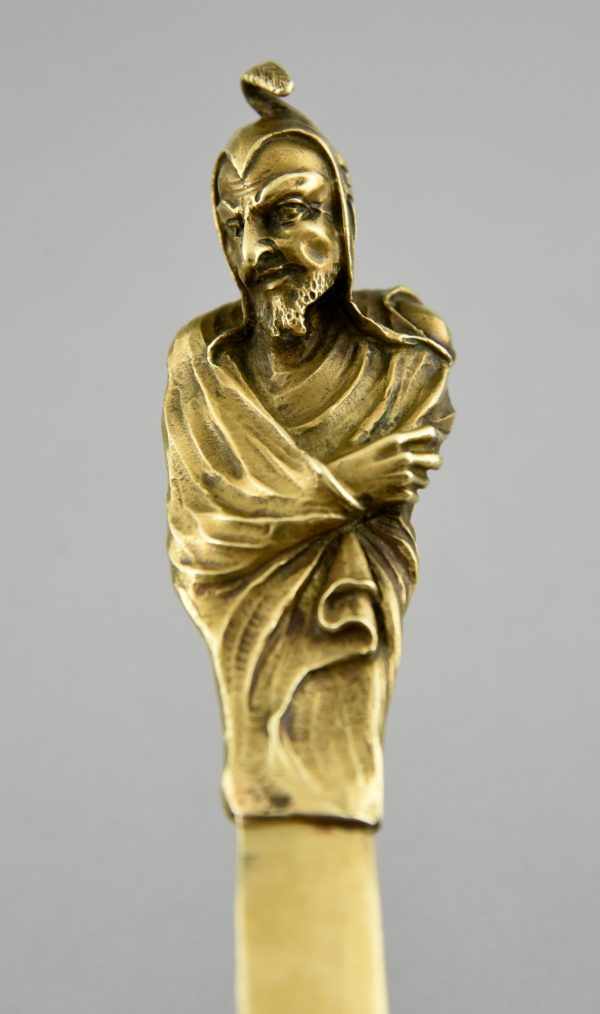 Jugendstil bronzen briefopener Mefisto