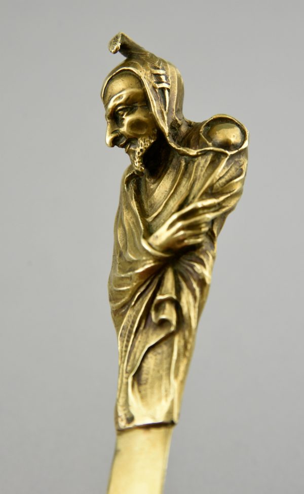 Jugendstil bronzen briefopener Mefisto