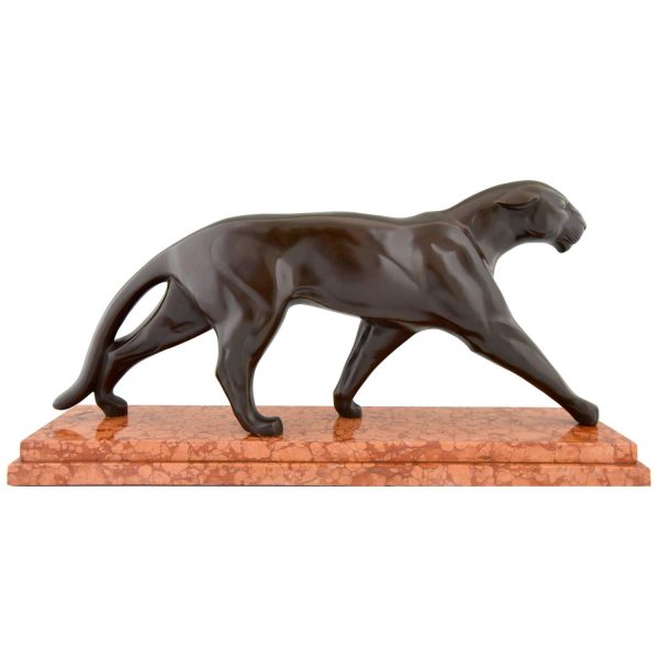 Art Deco bronzen beeld panter