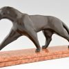 Art Deco Skulptur Bronze Panther