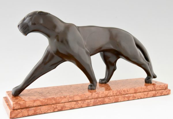 Art Deco bronzen beeld panter