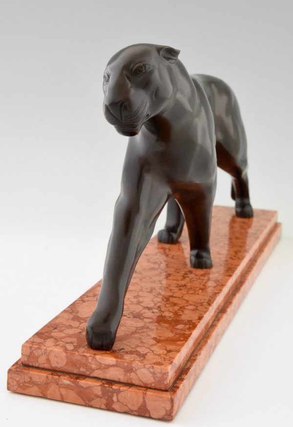 Art Deco bronzen beeld panter