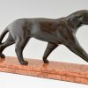 Art Deco bronzen beeld panter