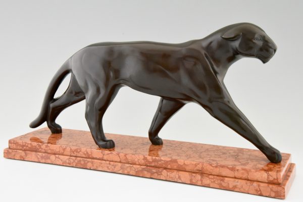 Art Deco bronzen beeld panter