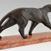 Art Deco bronzen beeld panter