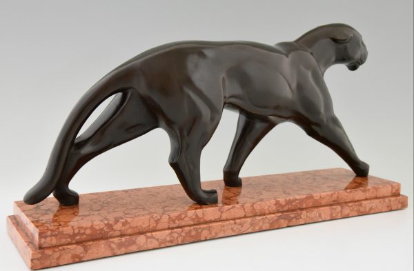 Art Deco bronzen beeld panter