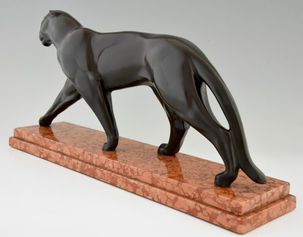 Art Deco bronzen beeld panter