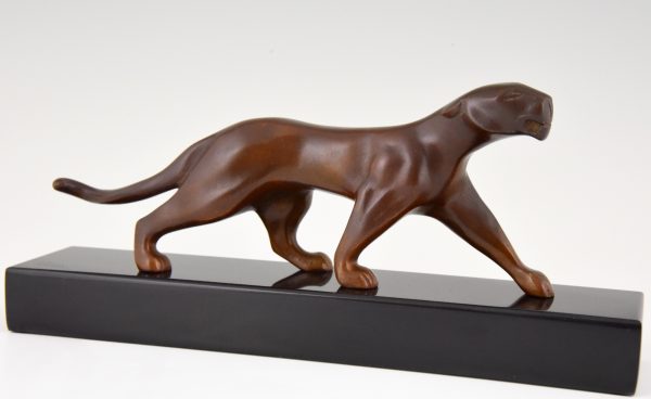 Art deco bronzen beeld panter