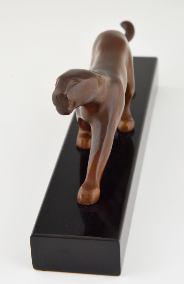 Art deco bronzen beeld panter