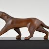 Art deco bronzen beeld panter