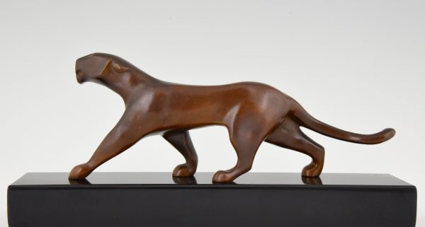 Art deco bronzen beeld panter