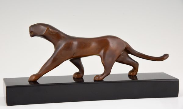 Art deco bronzen beeld panter