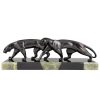 Art Deco bronzen sculptuur twee panters