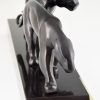 Art Deco bronzen sculptuur twee panters