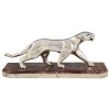 Art Deco silvered bronze panther