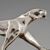 Art Deco Bronze Skulptur verrsilbert Panther