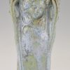 Art Nouveau vase with 4 women’s faces, four seasons.