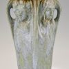 Jugendstil Vase mit 4 Frauengesichter, 4 Jahreszeiten