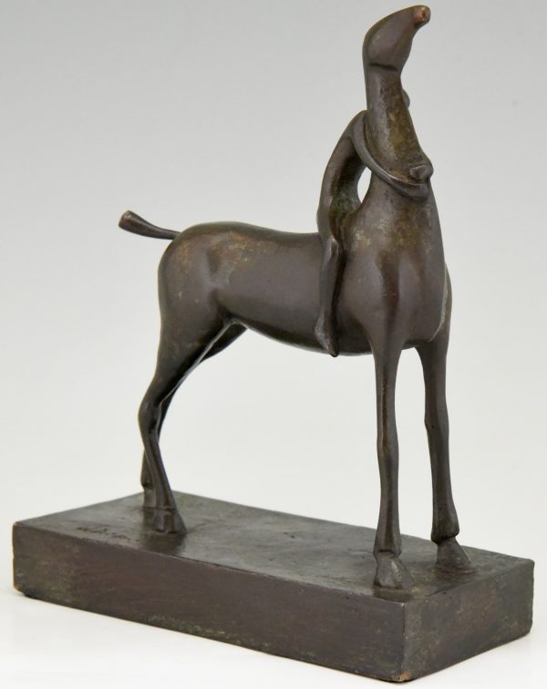 Bronze Skulptur Pferd und Reiter