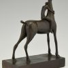 Mid Century bronze sculpture horse ride