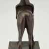 Mid Century bronze sculpture horse ride