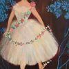 Mid Century painting of the ballerina étoile Claude Bessy.  