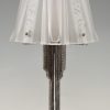Art Deco glass and iron table lamp