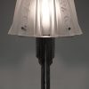 Art Deco glass and iron table lamp