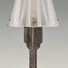 Art Deco glass and iron table lamp