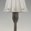Art Deco lampe en verre et fer forgé