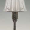 Art Deco glass and iron table lamp