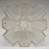 Art Deco tafellamp in glas en smeedijzer