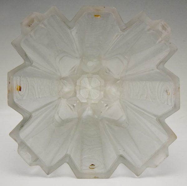 Art Deco Lampe Glass und Schmiedeeisen