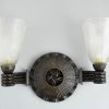 Art Deco sconces glass and wrought iron