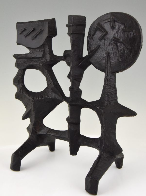 Mid-century modern abstract iron sculpture