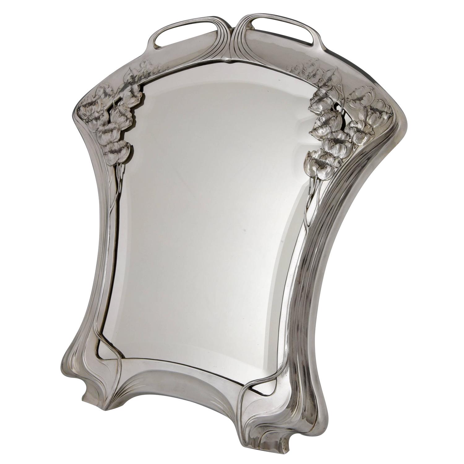 Art Nouveau mirror with beveled glass Art Nouveau mirror with beveled glass