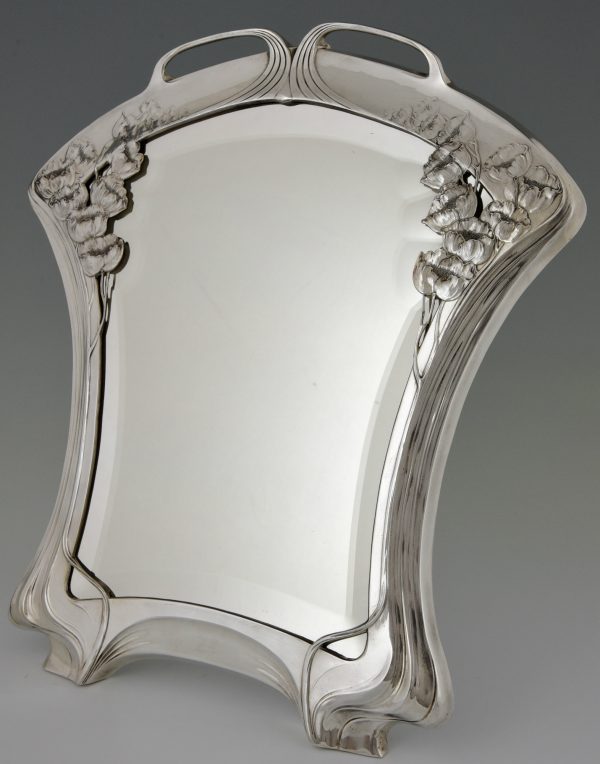 Art Nouveau mirror with beveled glass