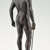 Bronze Skulptur Männlicher Akt, Fechter mit Schwert