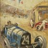 Gemälde Oldtimer Autoklassiker Rally Bugatti