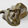 Art Nouveau bronze paperweight womans profile